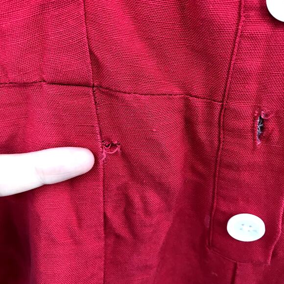 Rails Teresa Button Front Wide Leg Jumpsuit M Sleeveless Scoop Neck Tie Back Red - Picture 7 of 7